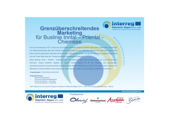 Grenzüberschreitendes Marketing für die Buslinie Inntal-Priental-Chiemsee.